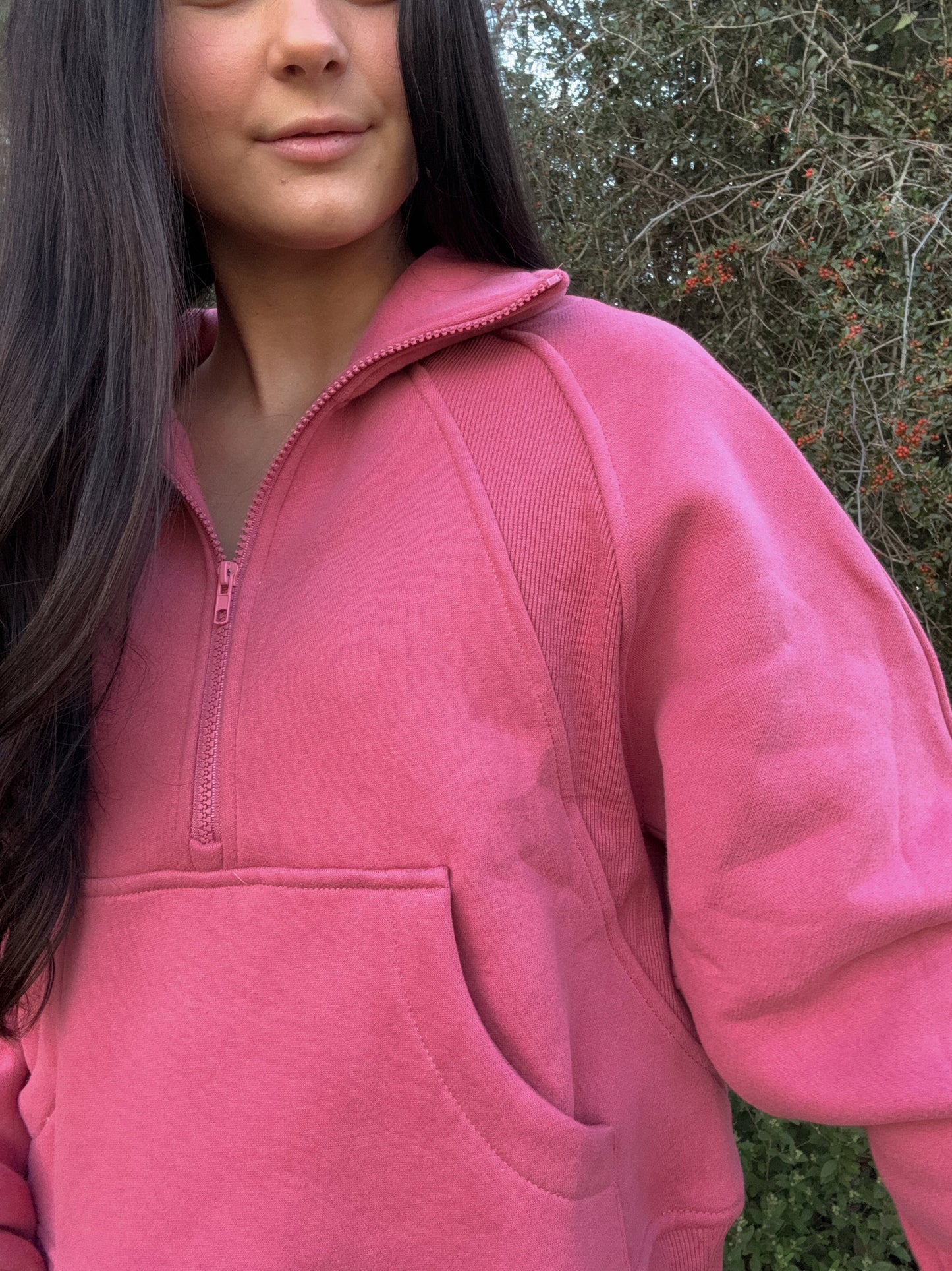 Berry Half Zip Up