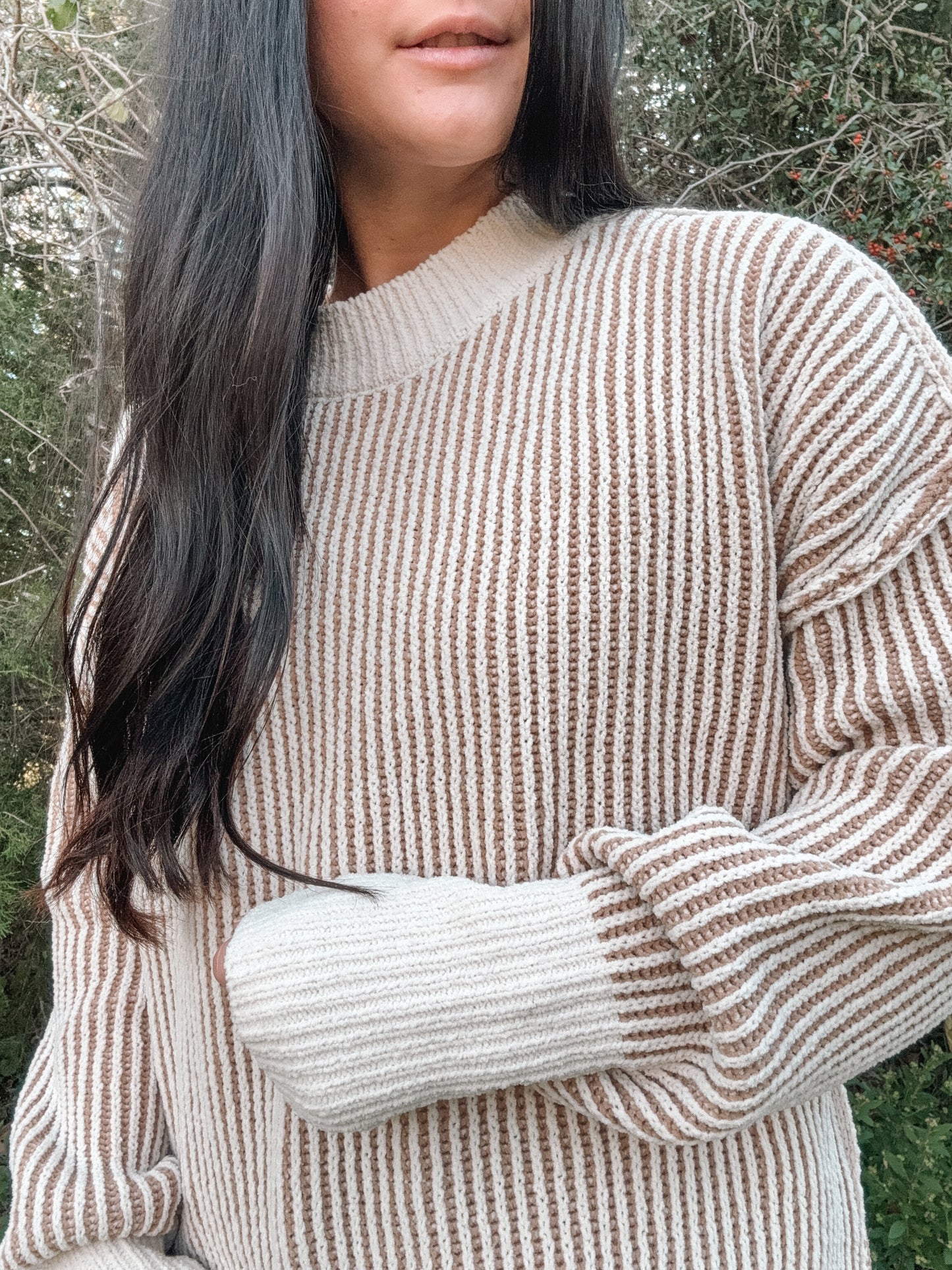 Neutral Waffle Sweater