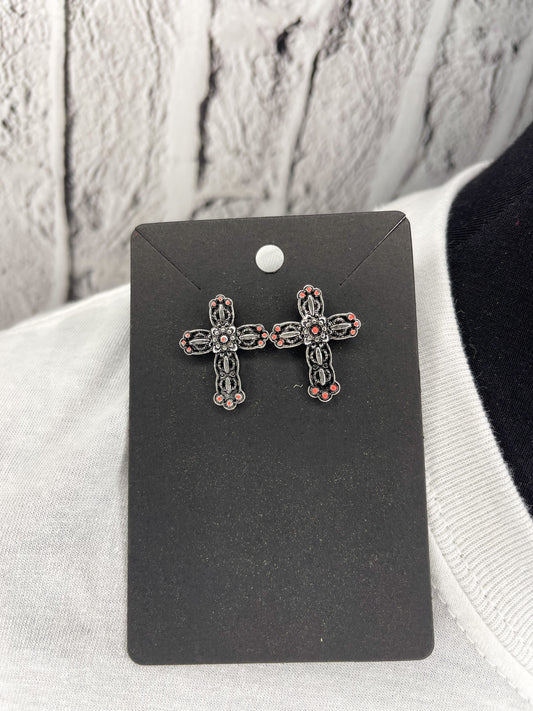 Stoned Cross Studs