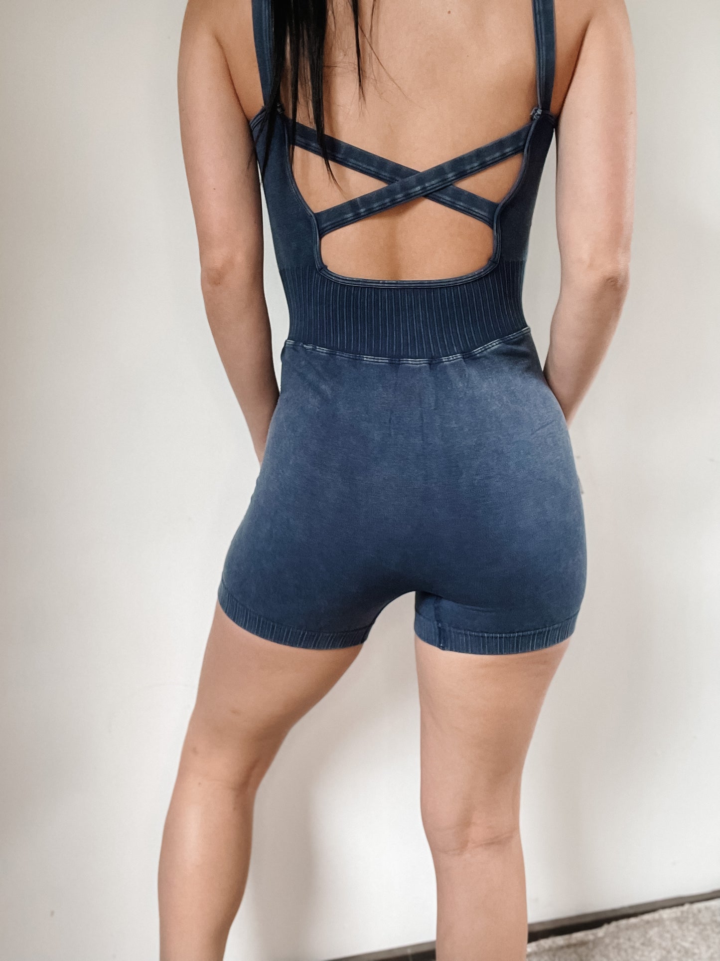 Washed Sports Romper [Navy]