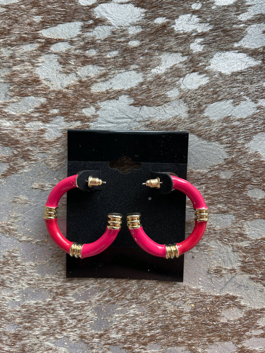 Pink Plated Hoops