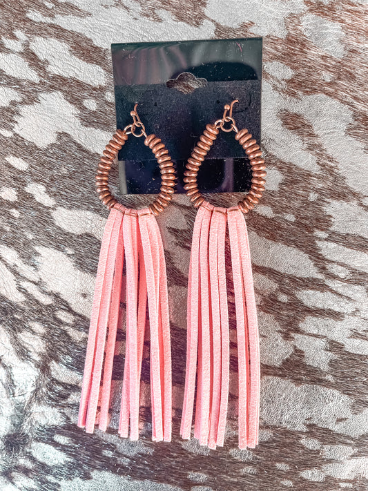 Lovin’ In Pink Tassel Earrings