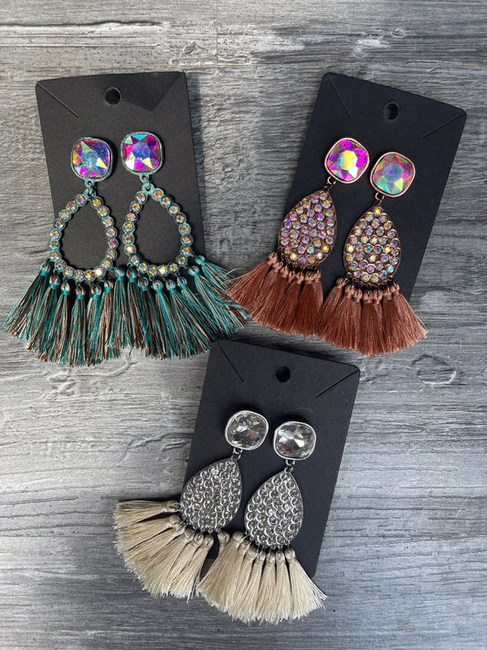 Classy In Rhinestone Earrings