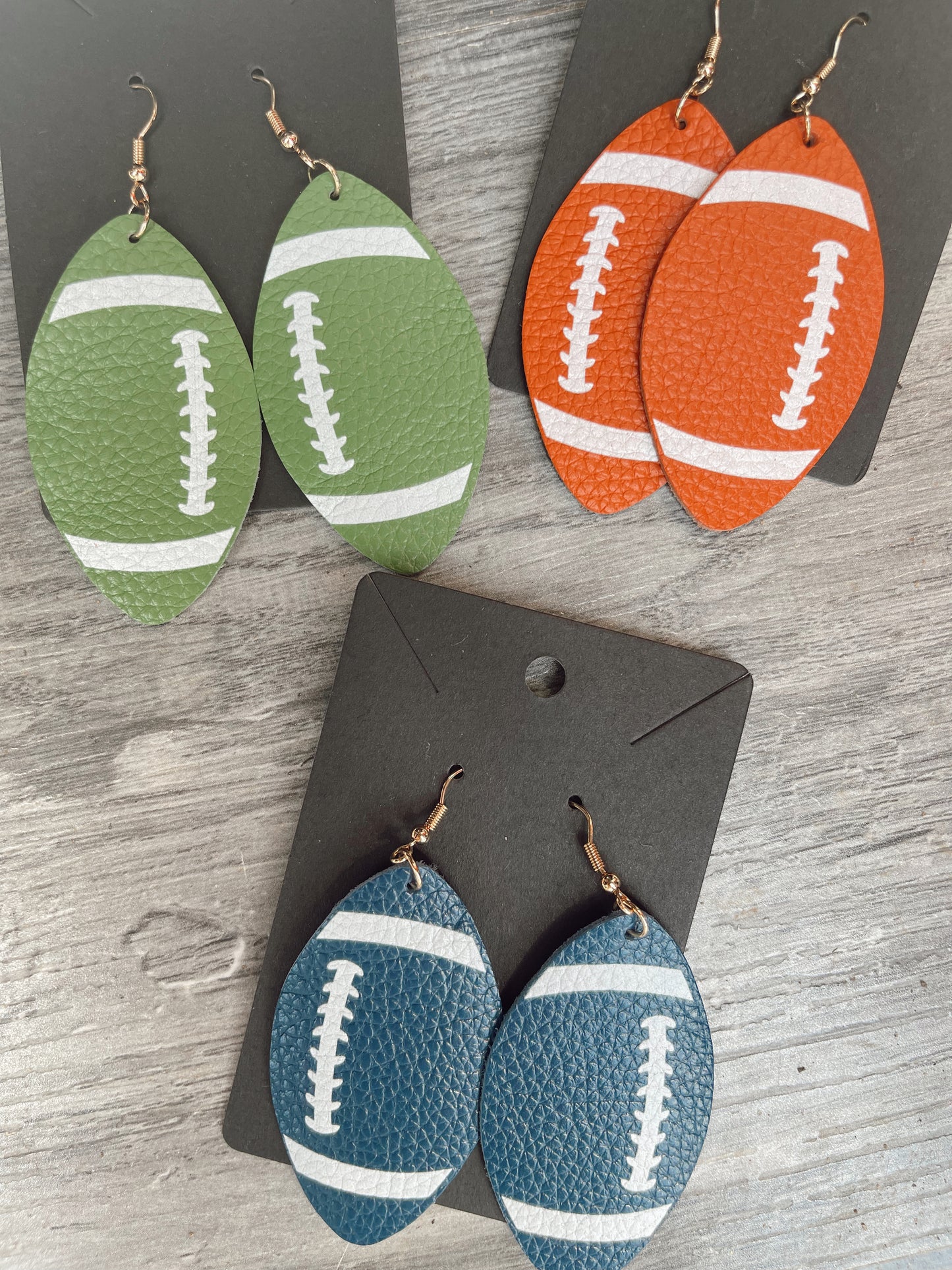 Leather Football Earrings